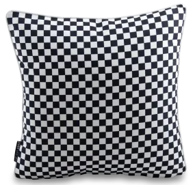 Bondi Black Check - 45 x 45 cm Piped Cushion