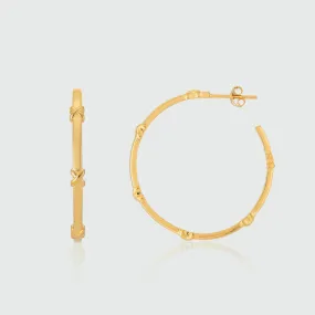 Deia Large Yellow Gold Vermeil Kiss Hoop Earrings