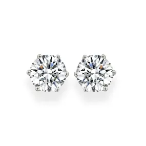 Diamond Crystalline 6 Prong Studs 5 Carat