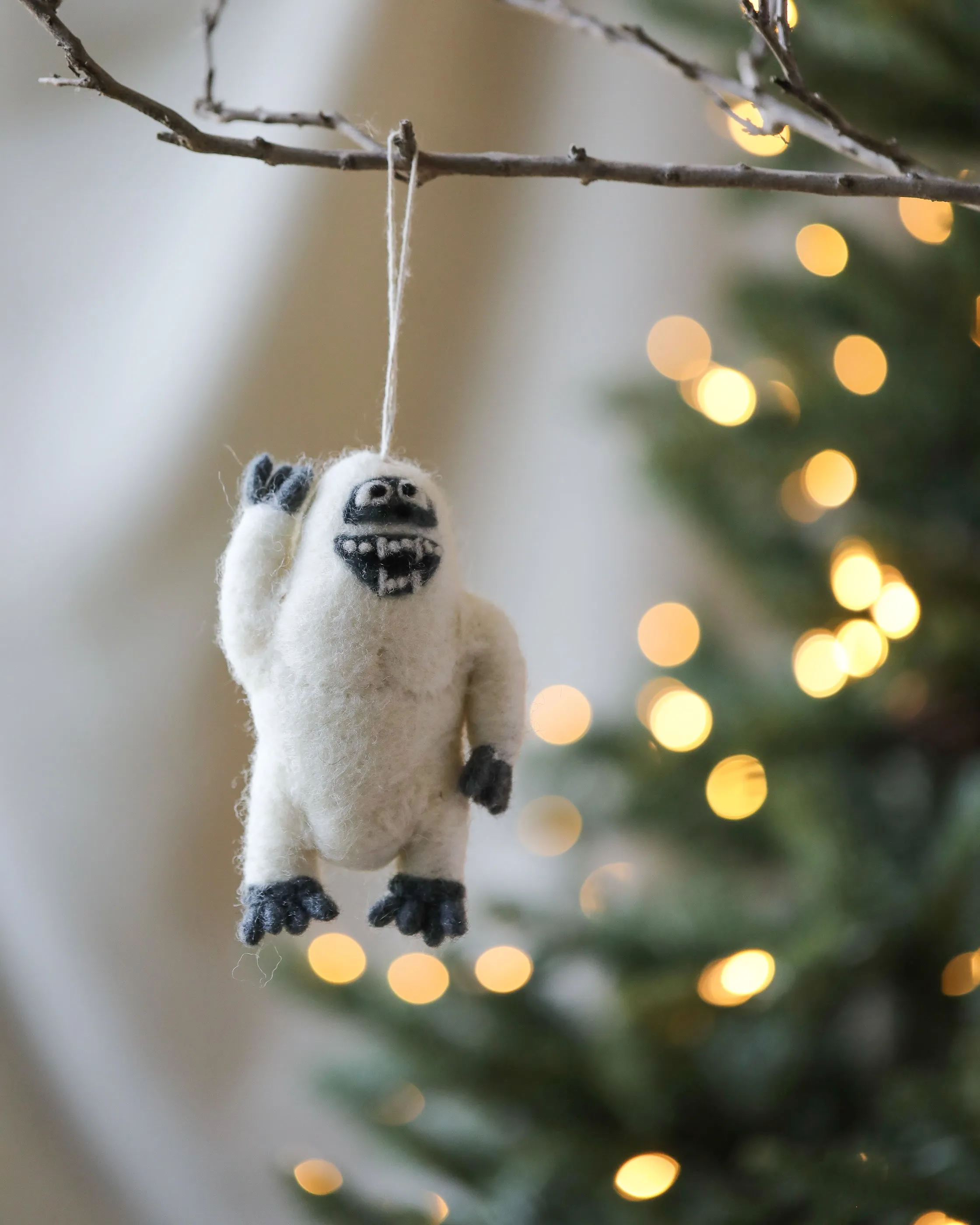 Handmade Felt Yeti Christmas Tree Ornament